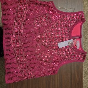 Pink beaded crop blouse - Harper